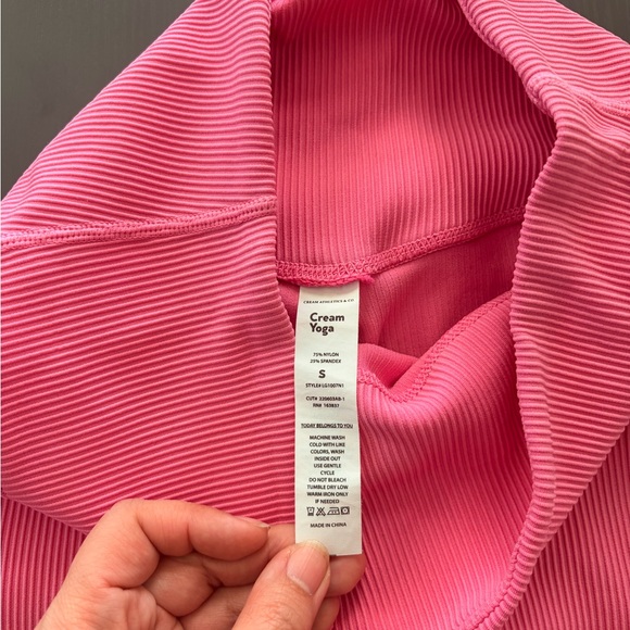 Cream Yoga Pink Leggings - Picture 7 of 7